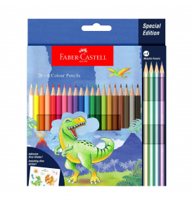 Chì Màu Khô, 24 Màu (20 Basic + 4 Metallic) - Dinosaur