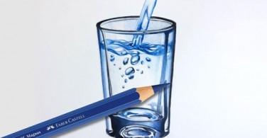 Vẽ cốc nước bằng bút chì màu Albrecht Durer Magnus