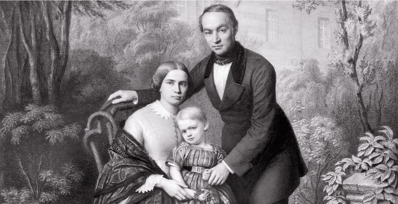 Lothar von Faber cùng vợ Ottilie và con trai Wilhelm