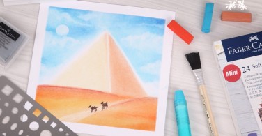 Vẽ kim tự tháp với Sáp phấn-Soft Pastel