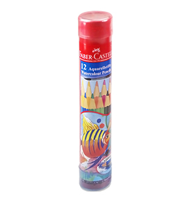 Chì Màu Nước Fish, Hộp Thiếc Tròn 12 Màu