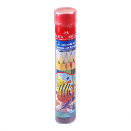 Chì Màu Nước Fish, Hộp Thiếc Tròn 12 Màu