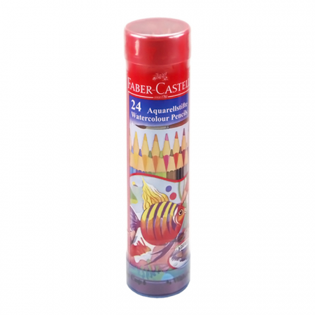 Chì Màu Nước Fish, Hộp Thiếc Tròn 24 Màu
