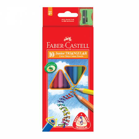 Chì Màu Junior TRiangular, 10 Màu + Chuốt 