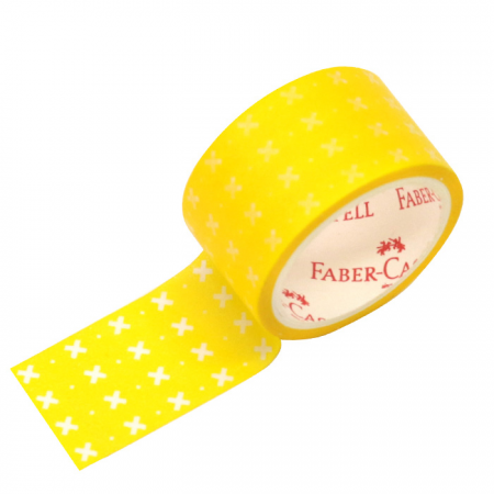 Cuộn Băng Keo Trang Trí Hoạ Tiết White Star In Yellow 