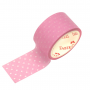 Cuộn Băng Keo Trang Trí Hoạ Tiết Polkadot White Pink