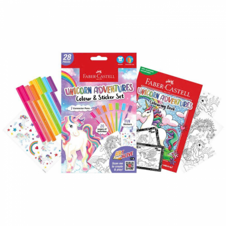 Bộ 7 Bút Lông Màu Connector & Sticker & Sách Tô Màu Unicorn