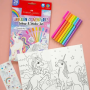 Bộ 7 Bút Lông Màu Connector & Sticker & Sách Tô Màu Unicorn